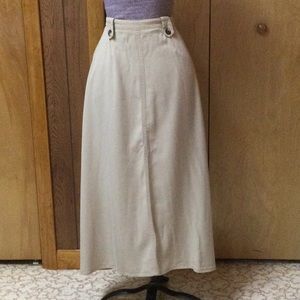 Coldwater Creek Long Skirt Elastic Back Taupe 6P